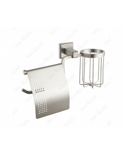 Держатель туалетной бумаги Felice Argento FL 1007-S-NICHEL с держателем освежителя