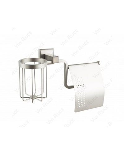 Держатель туалетной бумаги Felice Argento FL 1007-D-NICHEL с держателем освежителя