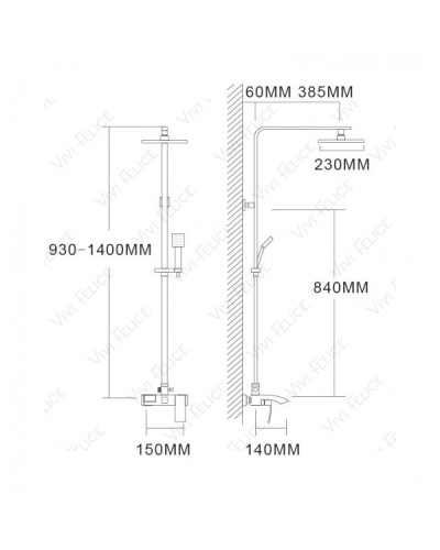 Душевая стойка Felice 4060 B хром/белый