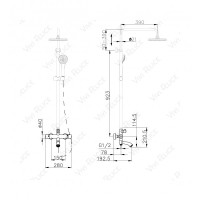 Душевая стойка Felice 1260 с термостатом