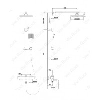 Душевая стойка Felice 1160 с термостатом