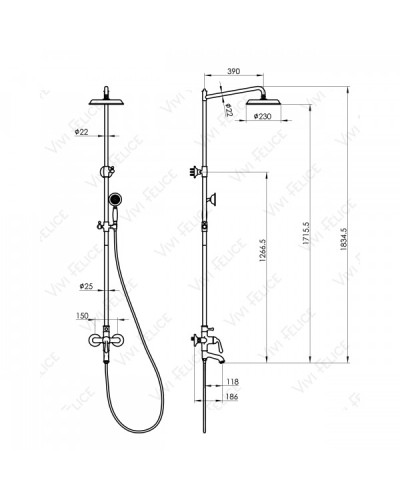 Душевая стойка Felice 0560 CROMO