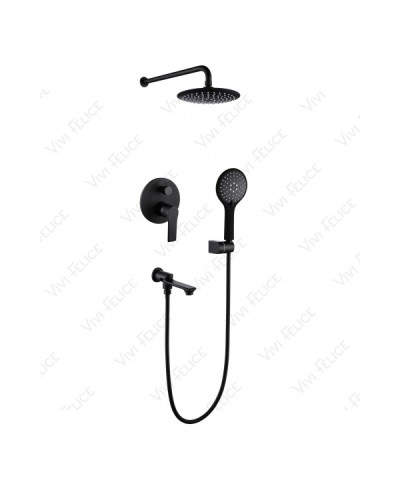 Душевой комплект Felice 8020 NERO OPACO со смесителем черный матовый