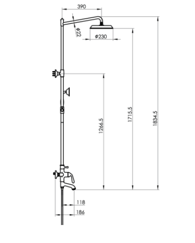 Душевая стойка Felice 0560 ORO золото