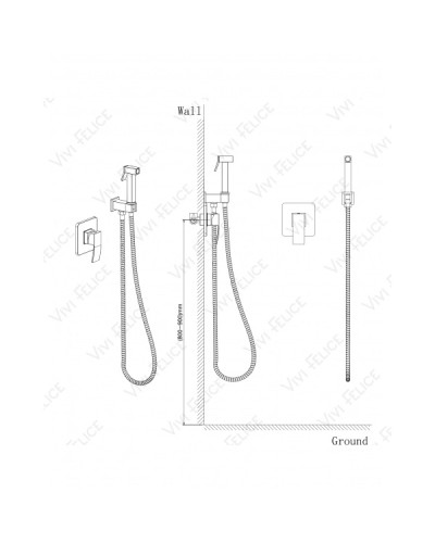 Гигиенический душ Felice 1015 NERO OPACO со смесителем черный матовый