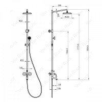Душевая стойка Felice 0560 BRONZO бронза