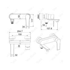Смеситель Felice 8040 CROMO для ванны с душем
