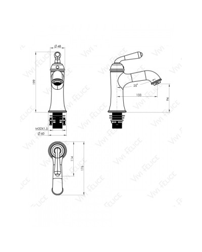 Смеситель Felice 0530 BRONZO для раковины бронза