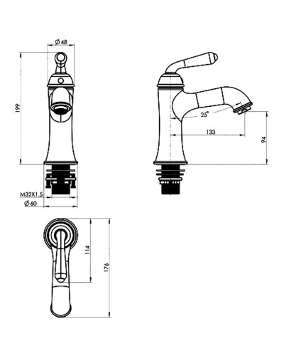 Смеситель Felice 0530 ORO для раковины