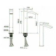 Смеситель для раковины Felice 1025B хром/белый
