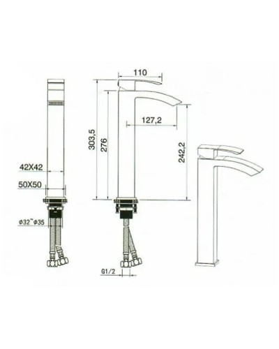 Смеситель для раковины Felice 1025B хром/белый