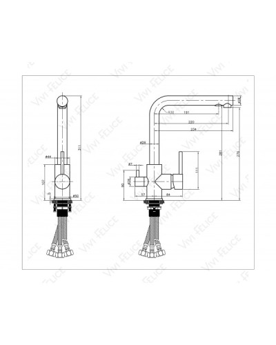 Смеситель для кухонной мойки Felice 1718-5 CREMA кремовый