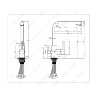 Смеситель для кухонной мойки Felice 1718-4 MARRONE коричневый