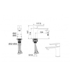 Смеситель Felice 8030 NERO OPACO для раковины, черный матовый