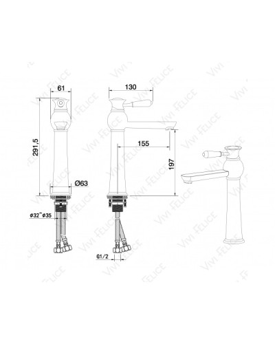 Смеситель Felice 5025 для раковины