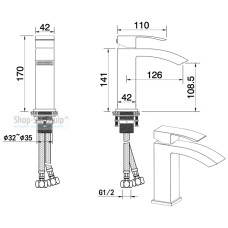 Смеситель Felice 1030 для раковины никель