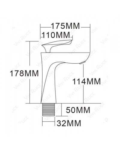 Смеситель Felice 9030 NERO LUCIDO для раковины черный матовый