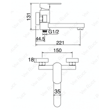 Смеситель Felice 6040 для ванны с душем