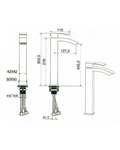 Смеситель для раковины Felice 1025 хром