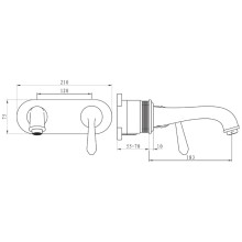 Смеситель Felice 0535 bronzo для раковины, встраиваемый, бронза