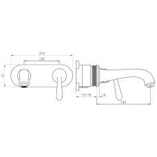 Смеситель Felice 0535 bronzo для раковины, встраиваемый, бронза