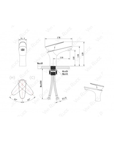 Смеситель Felice 7030 B для раковины