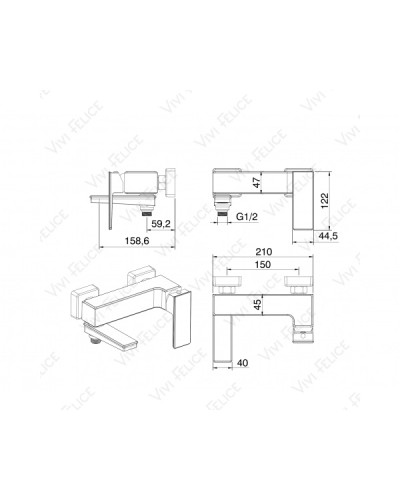 Смеситель Felice 3040 B для ванны с душем