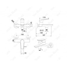 Смеситель Felice 0140 для ванны с душем