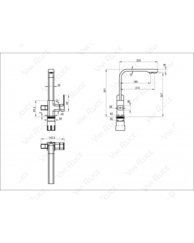 Смеситель Felice 1617-5 CREMA для кухни кремовый