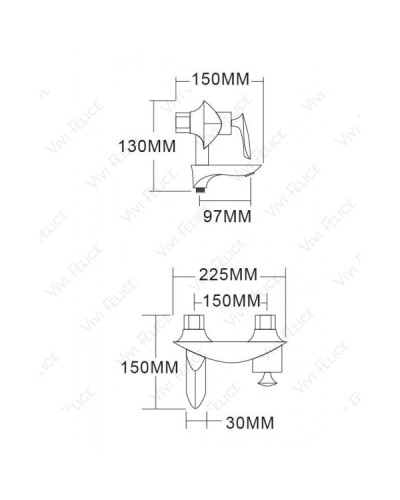 Смеситель Felice 9040 B для ванны с душем