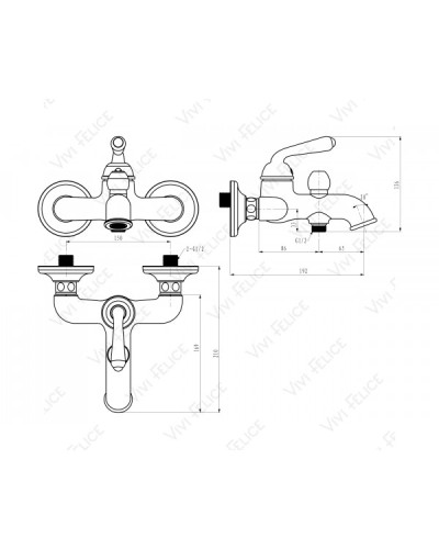 Смеситель Felice 0540 CROMO для ванны с душем
