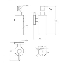 Диспенсер для мыла подвесной, металл CEZARES RELAX-SOIS-M-BORO