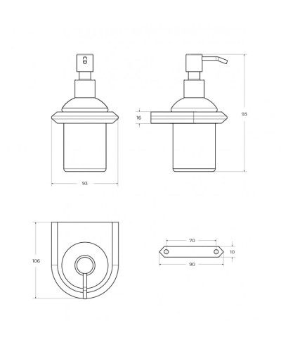 Диспенсер для мыла подвесной, стекло CEZARES LINER-SOIS-V-01