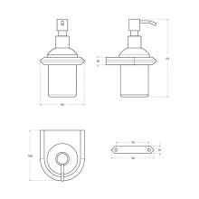 Диспенсер для мыла подвесной, стекло CEZARES LINER-SOIS-V-GM