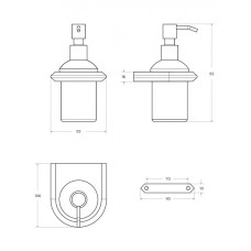 Диспенсер для мыла подвесной, стекло CEZARES LINER-SOIS-V-GM