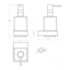 Диспенсер для мыла подвесной, стекло CEZARES SLIDER-SOIS-V-IN