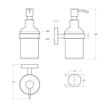 Диспенсер для мыла подвесной, стекло CEZARES RELAX-SOIS-V-BORO
