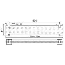 Полка стеклянная 60 см Jaquar Kubix Prime AKP-CHR-35771P