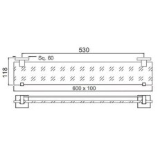Полка стеклянная 60 см Jaquar Kubix Prime AKP-CHR-35771P