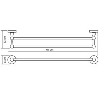 Полотенцедержатель WasserKRAFT Diemel K-2240 двойной Хром