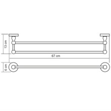 Полотенцедержатель WasserKRAFT Diemel K-2240 двойной Хром