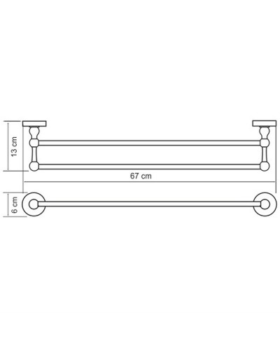 Полотенцедержатель WasserKRAFT Diemel K-2240 двойной Хром