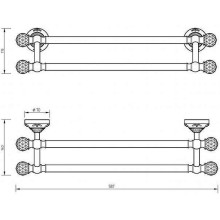 Полотенцедержатель Migliore Cristalia 16812 двойной Хром с кристаллами Swarovski