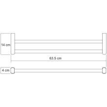 Полотенцедержатель WasserKRAFT Berkel K-6840 двойной Хром