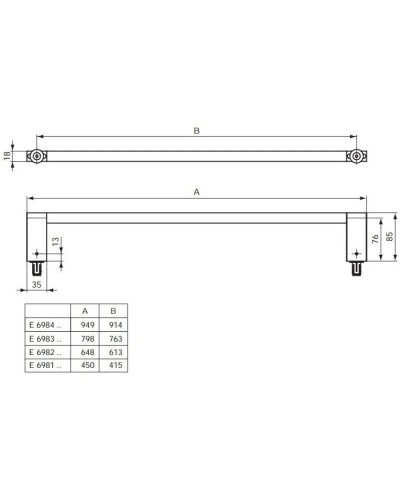 Полотенцедержатель фронтальный 85 см Ideal Standard Connect E6983AA