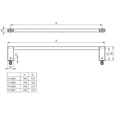 Полотенцедержатель фронтальный 70 см Ideal Standard Connect E6982AA