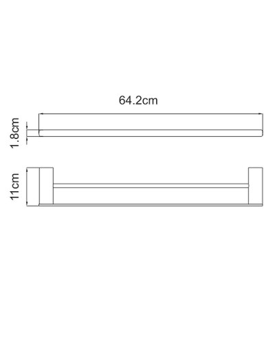 Полотенцедержатель WasserKRAFT Sauer K-7940 двойной Золото