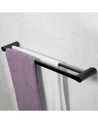 Полотенцедержатель WasserKRAFT Glan K-5140 двойной Черный глянцевый