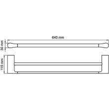 Полотенцедержатель WasserKRAFT Glan K-5140 двойной Черный глянцевый