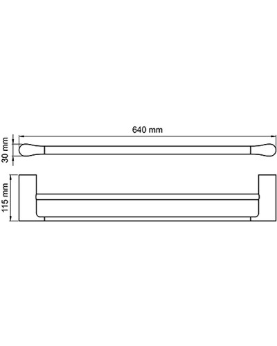 Полотенцедержатель WasserKRAFT Glan K-5140 двойной Черный глянцевый